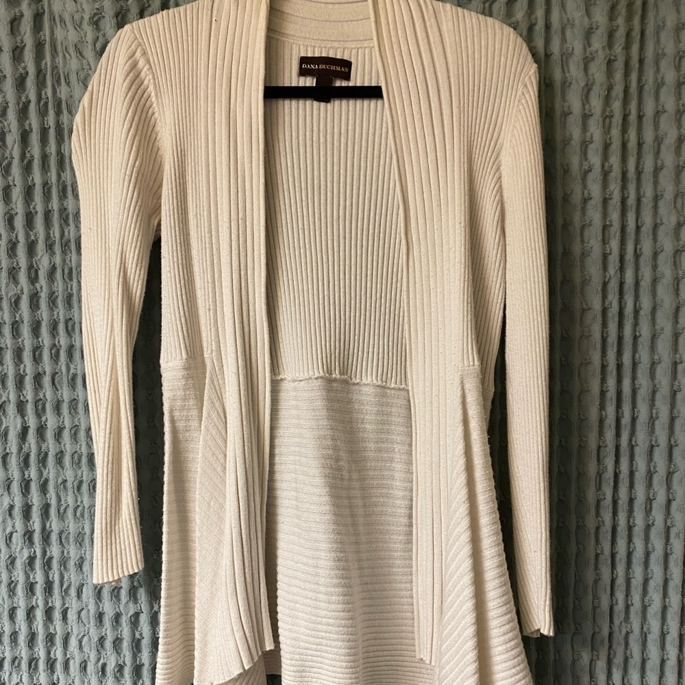 White long cardigan sweater